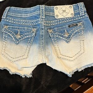 Miss Me Blue and White Ombre Jean Shorts